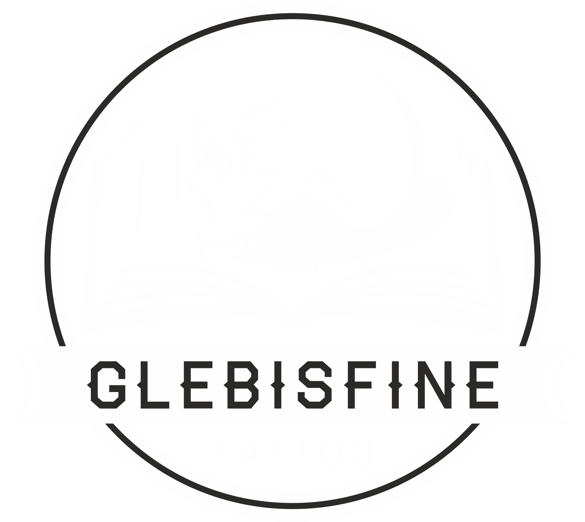 GlebIsFine Tattoo Logo White